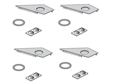 Stolová konstrukce Alu Star pro skleněnou desku B4 černá