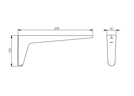 Podpěra policová Typo hliník