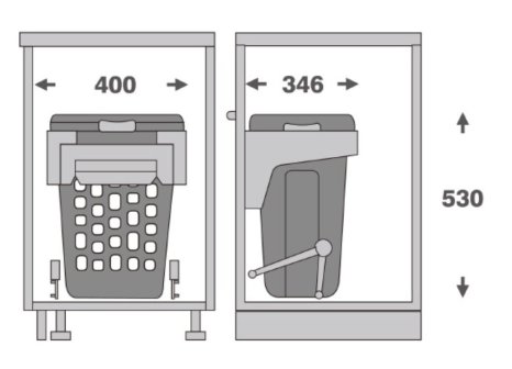 Prádelní výklopný koš 450 mm 48 L bílý