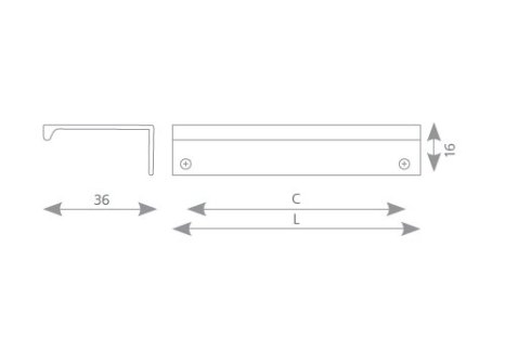 úchytka profilová Lucata imitace nerezi