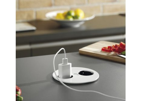 Elektro zásuvka Bachmann Twist 931.252 2 x 230V bílá mat