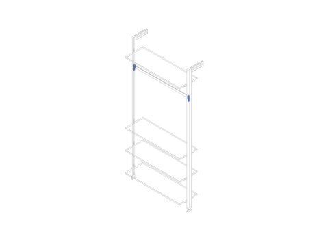 ZERO sada držáků pro hranatou šatní tyč kamenná šedá