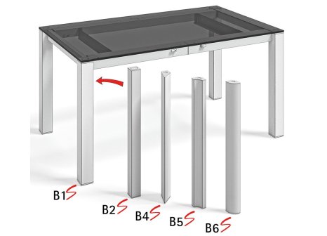Stolová konstrukce Alu Star pro skleněnou desku B5 černá