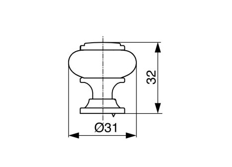 Knopka Edita patinovaná zlatá/ porcelán