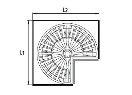 Koš otočný CARUSEL Classic 3/4 2-koš+tyč chrom