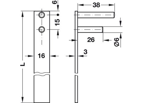 zámek Symo centrální sada táhlo 60 cm + 4x zásuvka - komplet