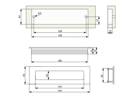 Úchytka Pesara I Černá matná