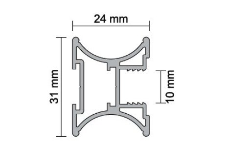 ALUPROFIL lišta úchytková Uran 10 mm 2,70 m černý mat