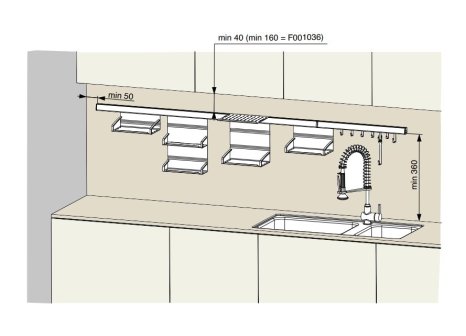 Závěsný systém police 105 mm antracit