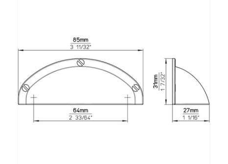 Úchytka Ela černá matná 64 mm