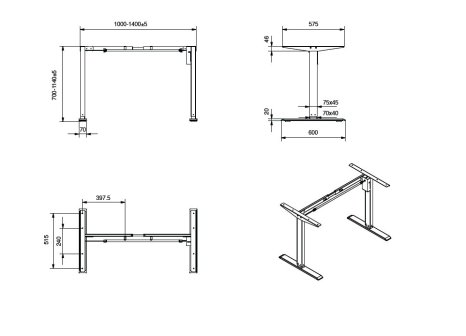 Cemux elektricky výškově stavitelná podnož šedá
