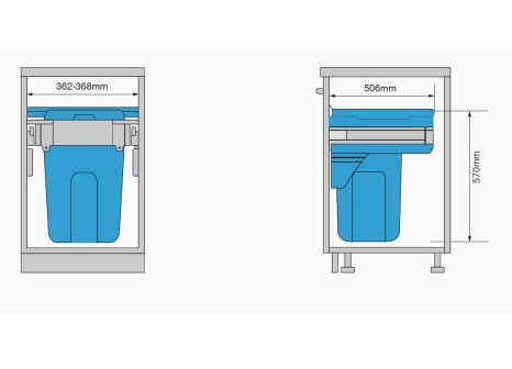 CEMUX Bins sorter + H Box Slim bílý 40/1 1 x 35L