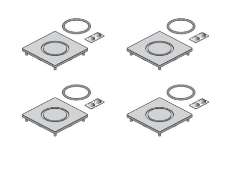 Stolová konstrukce Alu Star pro skleněnou desku B2 bílá