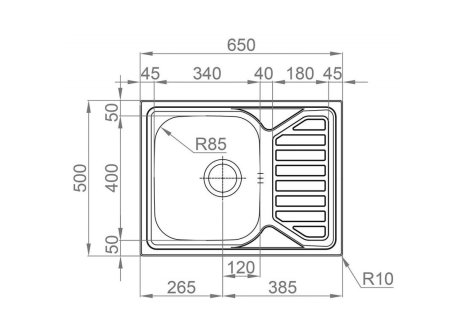 Sinks OKIO 650 matný 0,6 mm