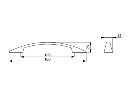 Úchytka Petra nikl broušený 128 mm