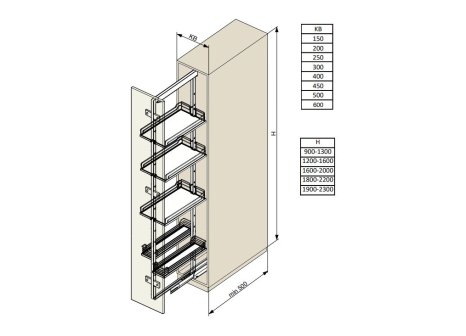 KESSEBÖHMER - Dispensa rám antracit