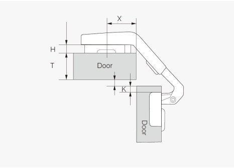 CEMUX závěs CLIP 135° příložný zalomený, excentr