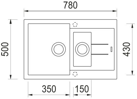 Sinks dřez AMANDA 780.1 Metalblack