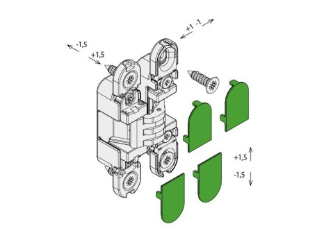 Závěs dveřní skrytý KUBICA K6100 satin chrom