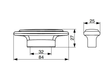 Knopka Nora matný chrom/ porcelán