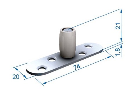 Herkules Plus  spodní vodítko pro profil 17x25 mm