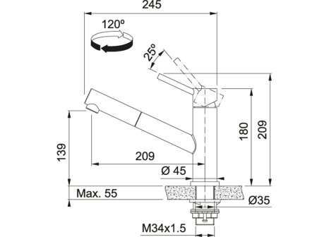 Baterie Franke FC 9461 ORBIT s vytahovací koncovkou