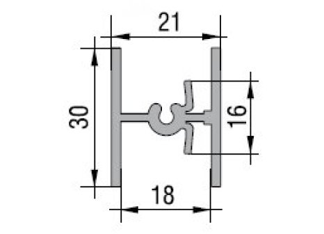 Alu-line dělící H profil 18 mm