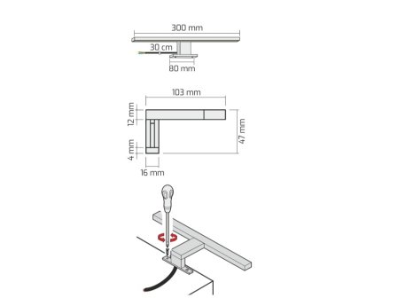 LED koupelnové světlo AMBER černé, teplá bílá