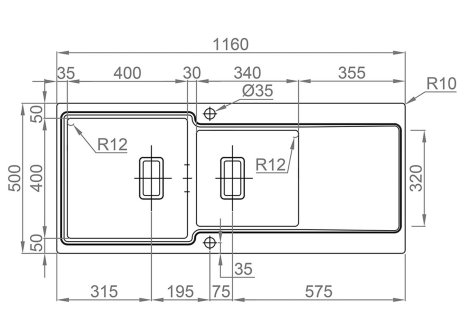Sinks dvoudřez EVO 1160.1 1,2 mm