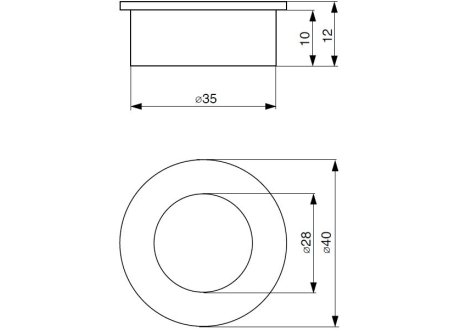 Úchytka Kaniva zápustná průměr 40 mm chrom