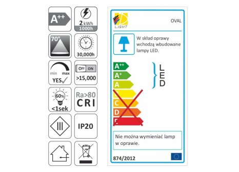 LED sada 3 světel OVAL hliník