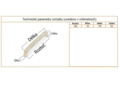 Úchytka Zina dřevěná dub
