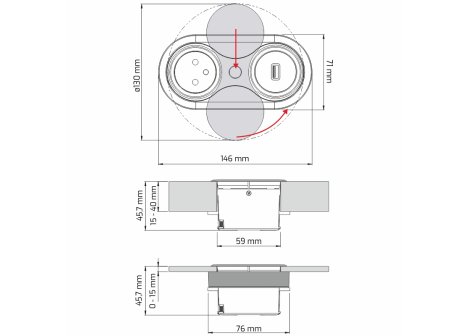Elektro zásuvka EIGHT broušená nerez 1 x 230V + 1 x USB