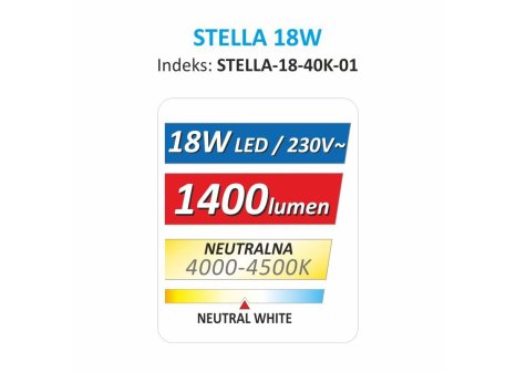 LED světlo STELLA 18W neutrální bílá