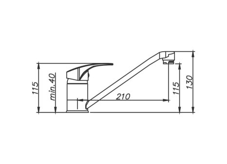 Set Sinks SHORT 580 matný + baterie