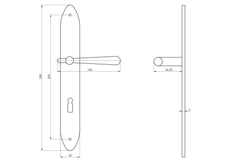 Individual štítové dveřní kování klika/klika matný nikl