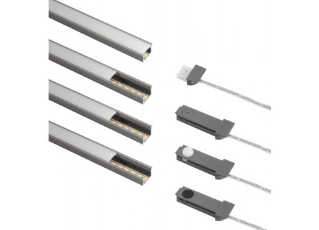 LED profil Celux SLS-02 navrch s LED páskem 3 m antracit