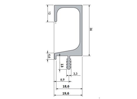 Úchytkový profil UKS7 3m INOX