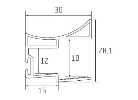 Úchytková lišta S14 délka 2,7 m