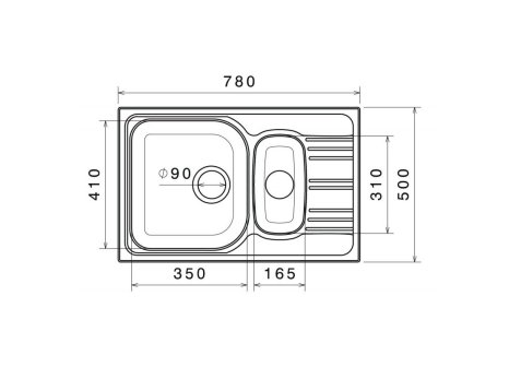 Sinks STAR 780.1 V matný 0,6mm