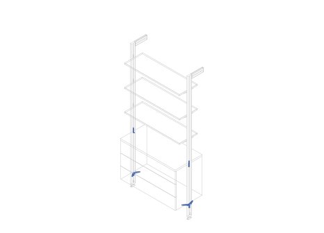 ZERO sada držáků pro dřevěnou skříňku černá mat