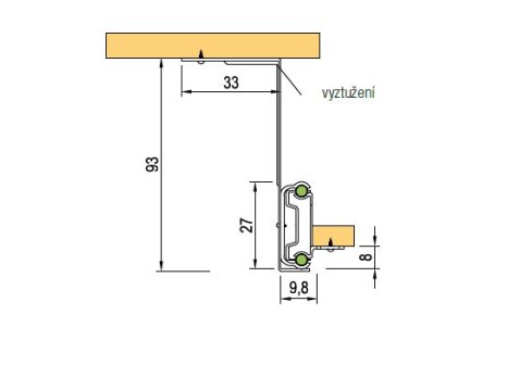 Výsuv na klávesnici 350 mm