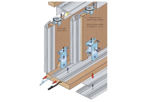 Úchytková lišta S12 délka 2,7 m