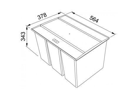 Franke sorter EasySort 600 mm- 3 x 14,5 l