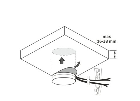 LED vypínač dotykový pod desku 38 mm