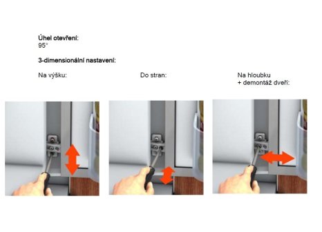 BLUM 91K9550 závěs pro lednicová dvířka MODUL 94°