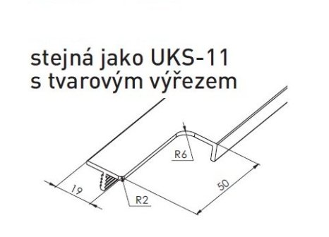 Narážecí úchytová lišta UKS-11F imitace nerezi světlá