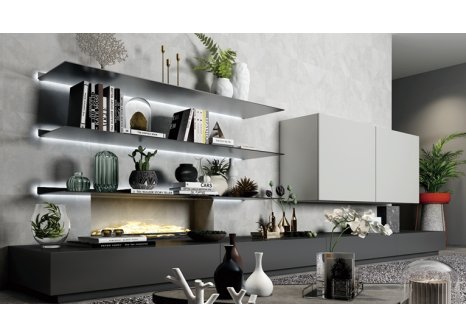 Shelf krytky montážního profilu černý mat