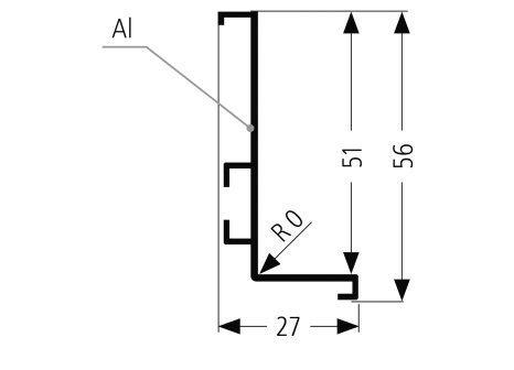 profil pro bezúchytkové dveře - J -2050mm černá mat