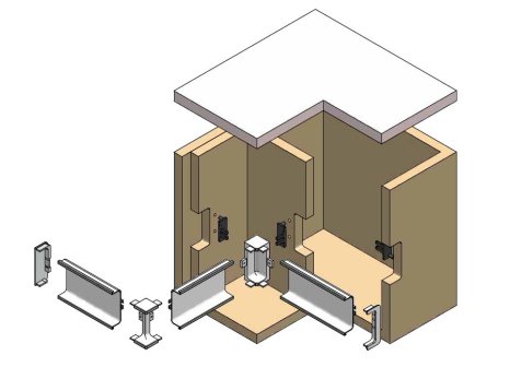 Profil pro bezúchytkové dveře C- délka 4100 mm RAL